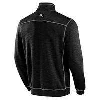 Men's Tommy Bahama Black New Orleans Saints Tobago Bay Tri-Blend Half-Zip Sweatshirt