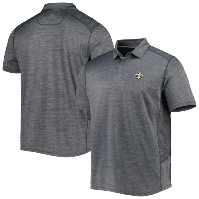 Men's Antigua Charcoal New Orleans Saints Compass Polo