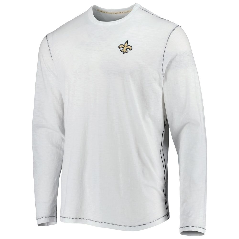 Men's Tommy Bahama White New Orleans Saints Laces Out Billboard Long Sleeve T-Shirt