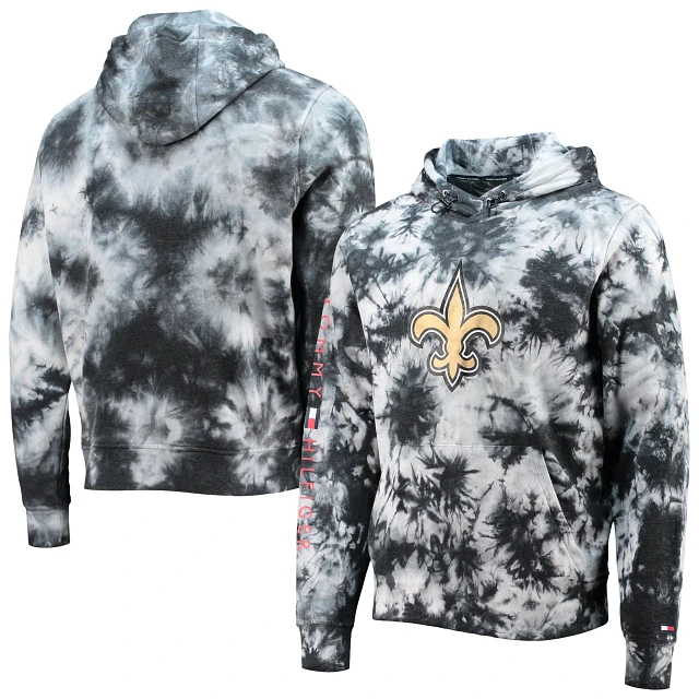 Men's Junk Food White/Gray New Orleans Saints Tie Dye Long Sleeve