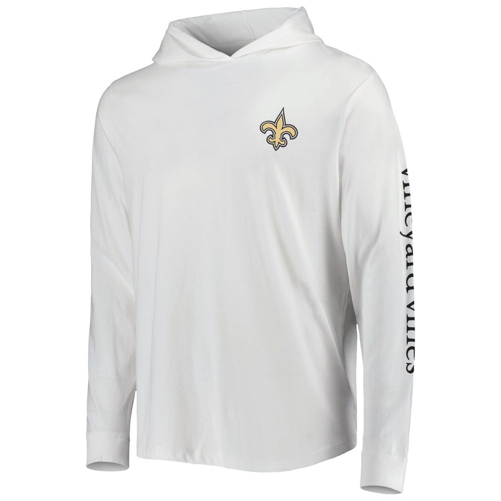 Men's Vineyard Vines White New Orleans Saints Local Long Sleeve Hoodie T-Shirt