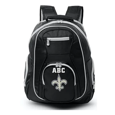 New Orleans Saints MOJO Personalized Premium Color Trim Backpack - Black
