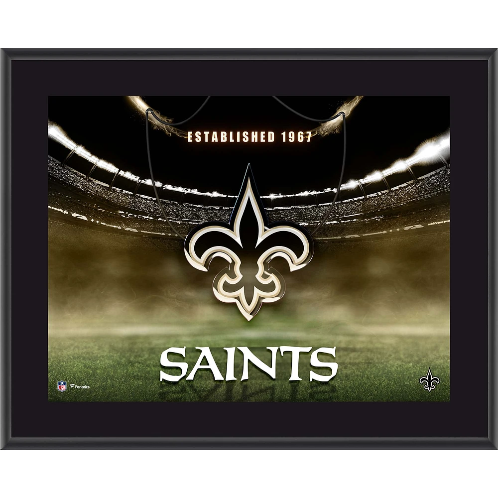 New Orleans Saints 10.5" x 13" Horizontal Team Logo Sublimated Plaque