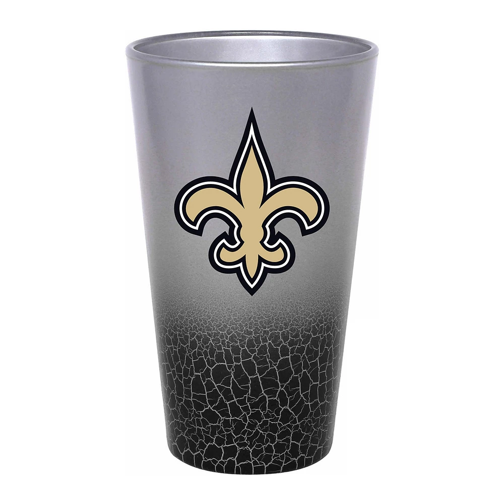 Saints de la Nouvelle-Orléans 16 oz. Verre à bière craquelé