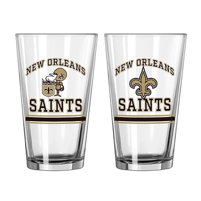 Saints de la Nouvelle-Orléans 16oz. Verre à pinte, paquet de deux