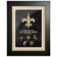 New Orleans Saints - 18'' x 24'' Logos to History Framed Art
