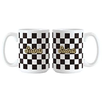 Lot de 2 tasses à motif de damier New Orleans Saints de 15 oz