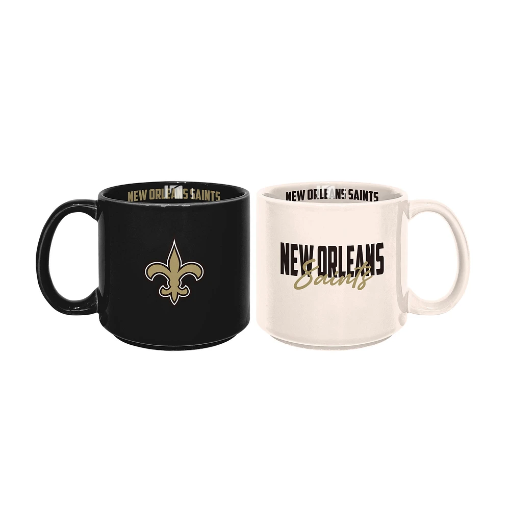 Lot de 2 tasses empilables de 15 oz des Saints de la Nouvelle-Orléans