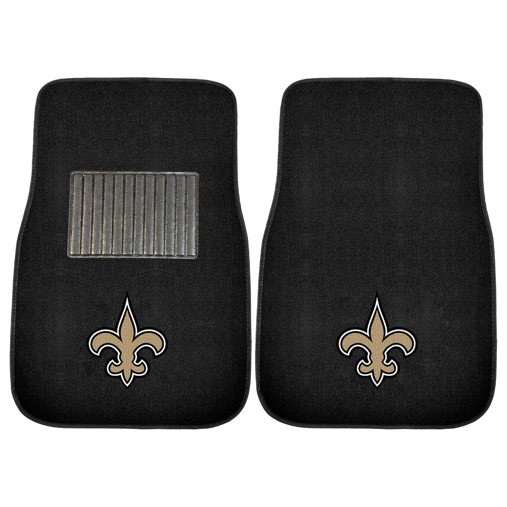 New Orleans Saints 2-Piece Embroidered Car Mat Set