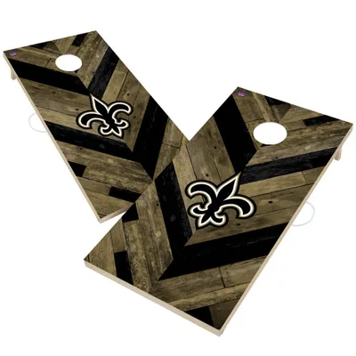 New Orleans Saints 2' x 4' Herringbone Design Cornhole Set