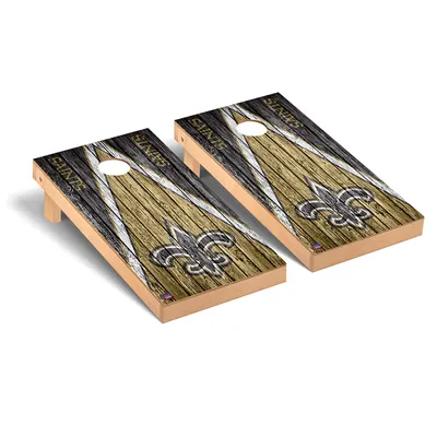 New Orleans Saints 2' x 4' Triangle Weathered Regulation Cornhole Board Set