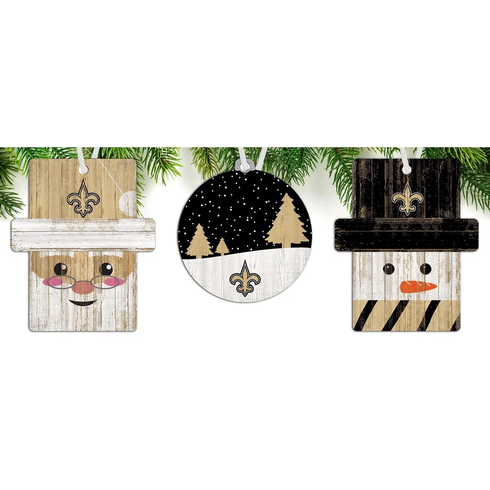 New Orleans Saints 3-Pack Ornament Set