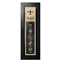 New Orleans Saints - 6'' x 22'' Logos to History Framed Art