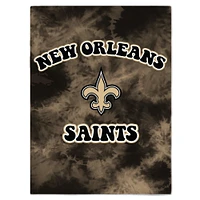 Couverture sherpa en flanelle tie-dye New Orleans Saints 60'' x 70''