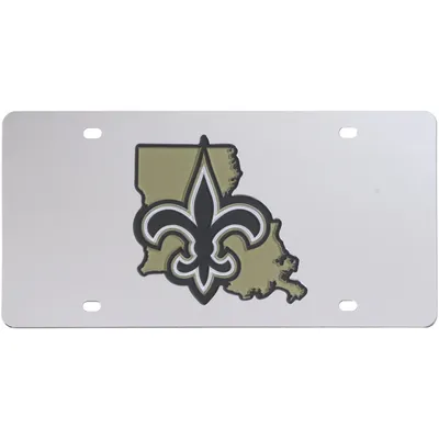 New Orleans Saints Acrylic State Shape Silver Mirror License Plate