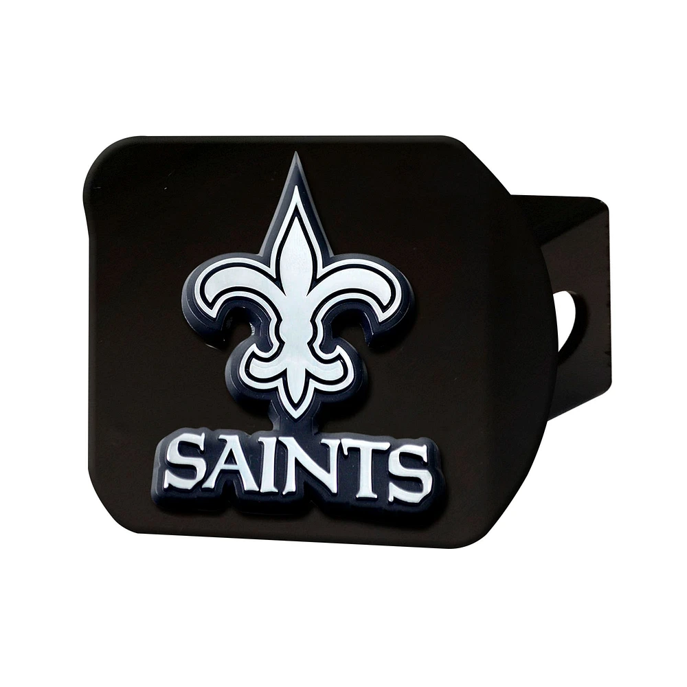 New Orleans Saints Chrome on Black Hitch Cover