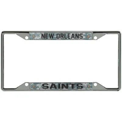 New Orleans Saints Digi Camo License Plate Frame with Black Letters