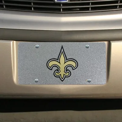 New Orleans Saints Glitter License Plate - Silver