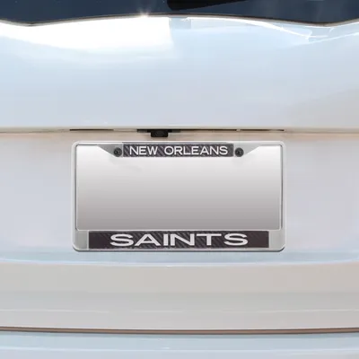 New Orleans Saints Small Over Large Carbon Fiber License Plate Frame with Matte Letters