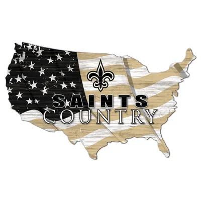 New Orleans Saints USA Flag Cutout Sign