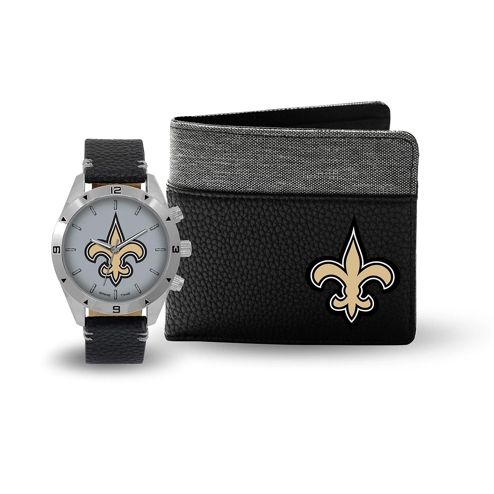 Coffret cadeau montre et portefeuille New Orleans Saints