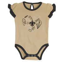 Newborn & Infant Black/Vegas Gold New Orleans Saints Too Much Love Two-Piece Bodysuit Set