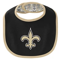 Newborn & Infant New Orleans Saints Dynamic Duo Bodysuit, Bib Knit Hat Set