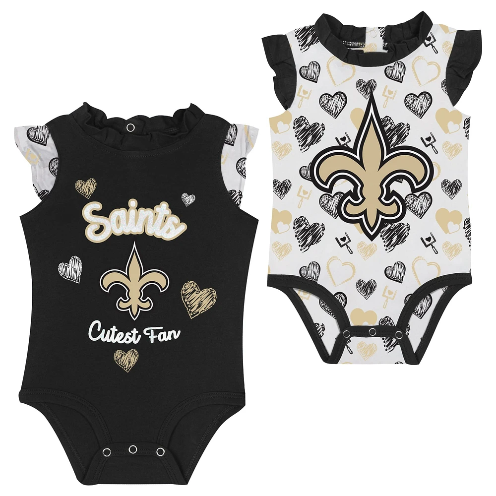 Ensemble 2 pièces pour nouveau-né et bébé New Orleans Saints Happy Hearts