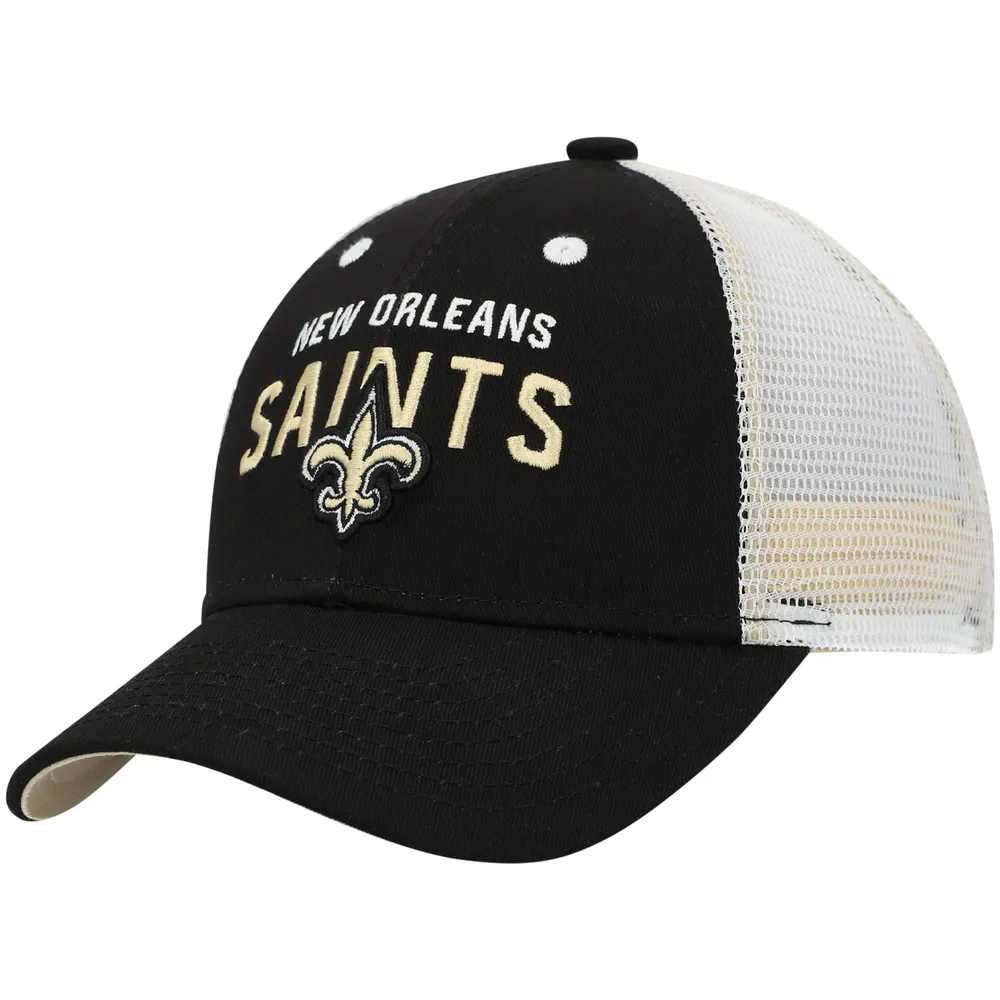 Casquette Snapback en maille noire et blanche New Orleans Saints Core Lockup pour enfants d'âge préscolaire