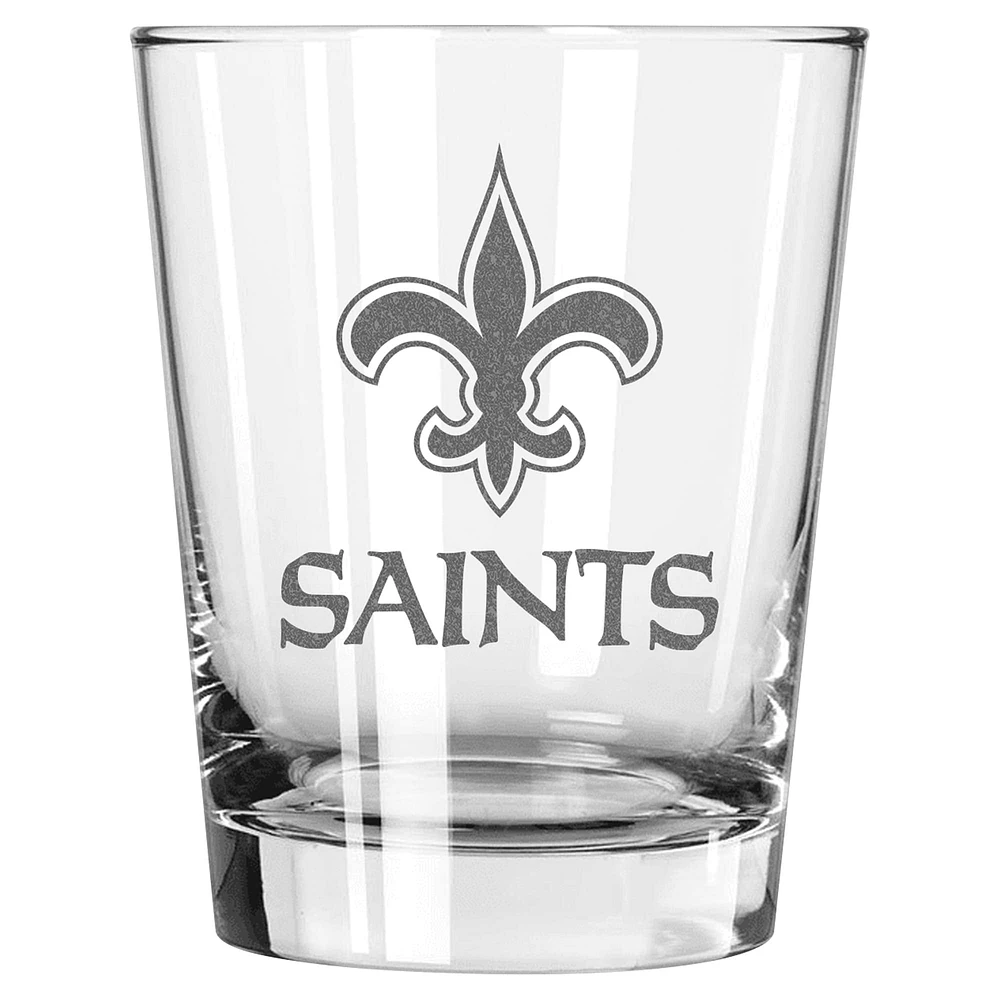 The Memory Company Saints de la Nouvelle-Orléans, paquet de 2, 15 oz. Ensemble de verres à l'ancienne double