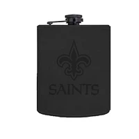 The Memory Company New Orleans Saints Three-Pack 8oz. Leather Flask & 2oz. Shot Glass Set