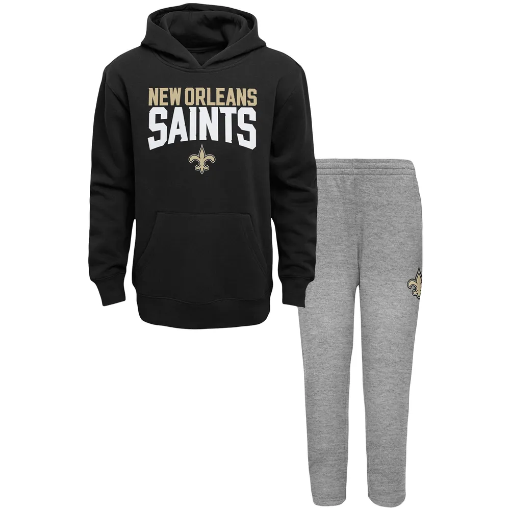 Youth Black New Orleans Saints All Over Print Long Sleeve T-Shirt & Pants  Sleep Set