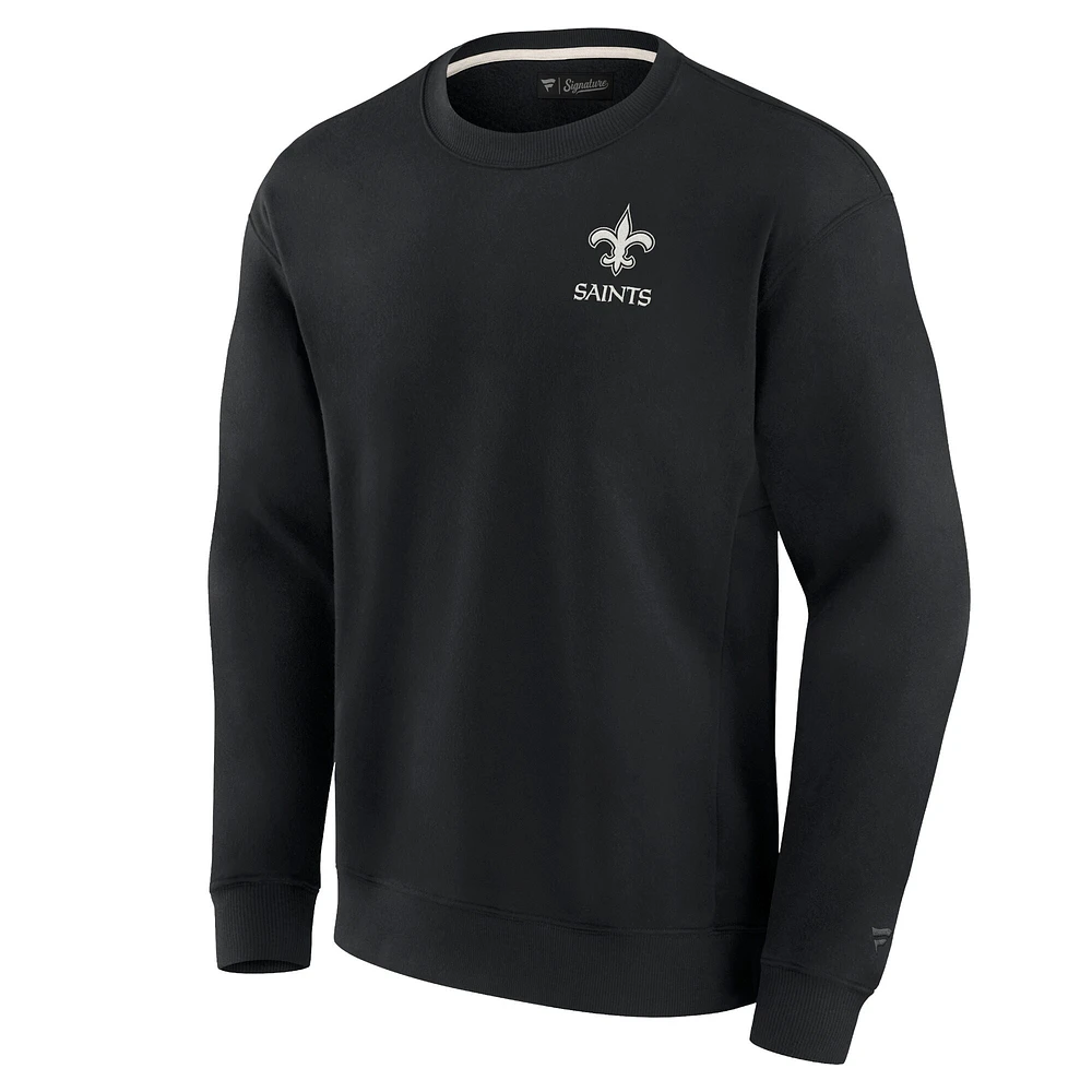 Unisex Fanatics Black New Orleans Saints Elements Super Soft Pullover Sweatshirt