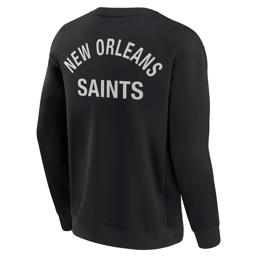 Unisex Fanatics Black New Orleans Saints Elements Super Soft Pullover Sweatshirt