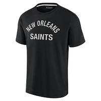 T-shirt unisexe fanatiques noir à manches courtes New Orleans Saints Elements super doux