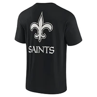 T-shirt unisexe fanatiques noir à manches courtes New Orleans Saints Elements super doux