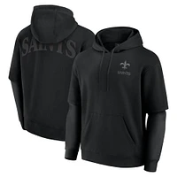 Unisex Fanatics  Black New Orleans Saints Sleek Elements Pullover Hoodie