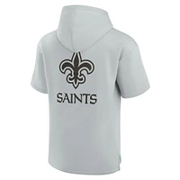 Sweat à capuche unisexe Fanatics gris New Orleans Saints Elements en polaire super douce manches courtes