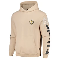 Sweat à capuche unisexe The Wild Collective crème New Orleans Saints Heavy Block