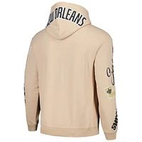 Sweat à capuche unisexe The Wild Collective crème New Orleans Saints Heavy Block