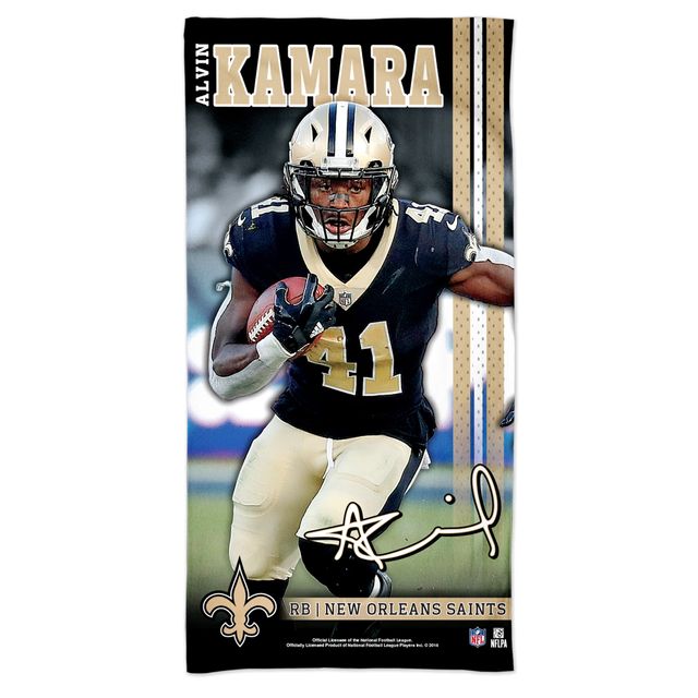 WinCraft Alvin Kamara New Orleans Saints Serviette de plage Spectra Player 76,2 x 152,4 cm