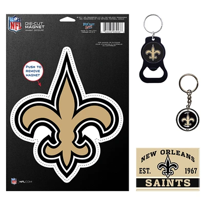 Lot de 4 porte-clés et aimants WinCraft New Orleans Saints