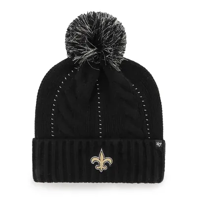 New Orleans Saints '47 Women's Bauble Cuffed Knit Hat with Pom - Black