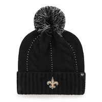 Bonnet en tricot babiole à revers avec pompon des New Orleans Saints '47 pour femmes