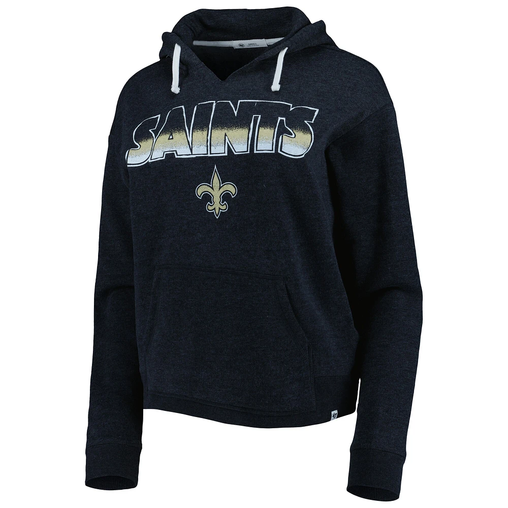 Sweat à capuche encolure crantée Kennedy New Orleans Saints '47 noir pour femme