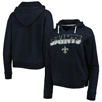 Sweat à capuche encolure crantée Kennedy New Orleans Saints '47 noir pour femme