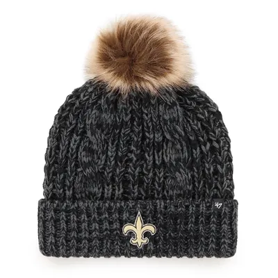 New Orleans Saints '47 Women's Logo Meeko Cuffed Knit Hat with Pom - Black