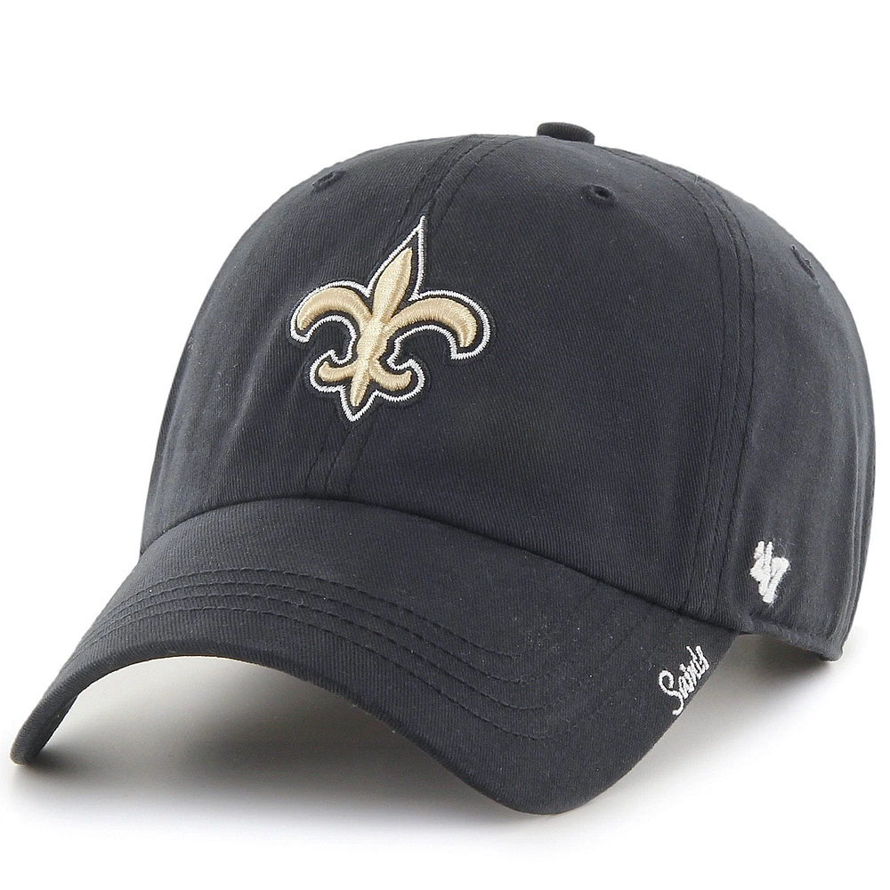 Women's '47 Black New Orleans Saints Miata Clean Up Adjustable Hat