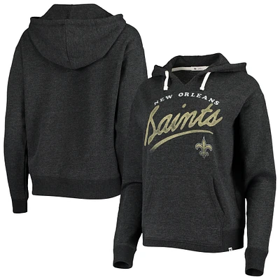 Sweat à capuche '47 Heather Charcoal New Orleans Saints Cross Script Emerson pour femme