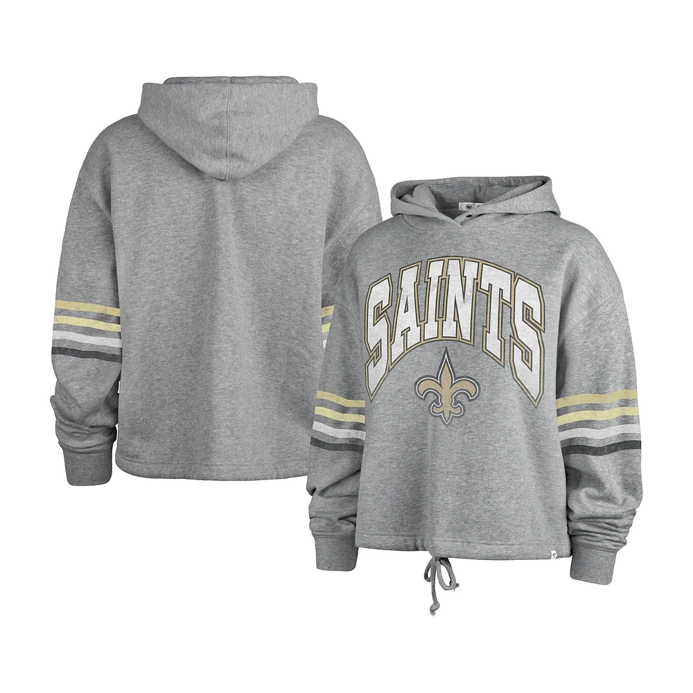 Women's '47 Heather Gray New Orleans Saints Upland Bennett Pullover Hoodie